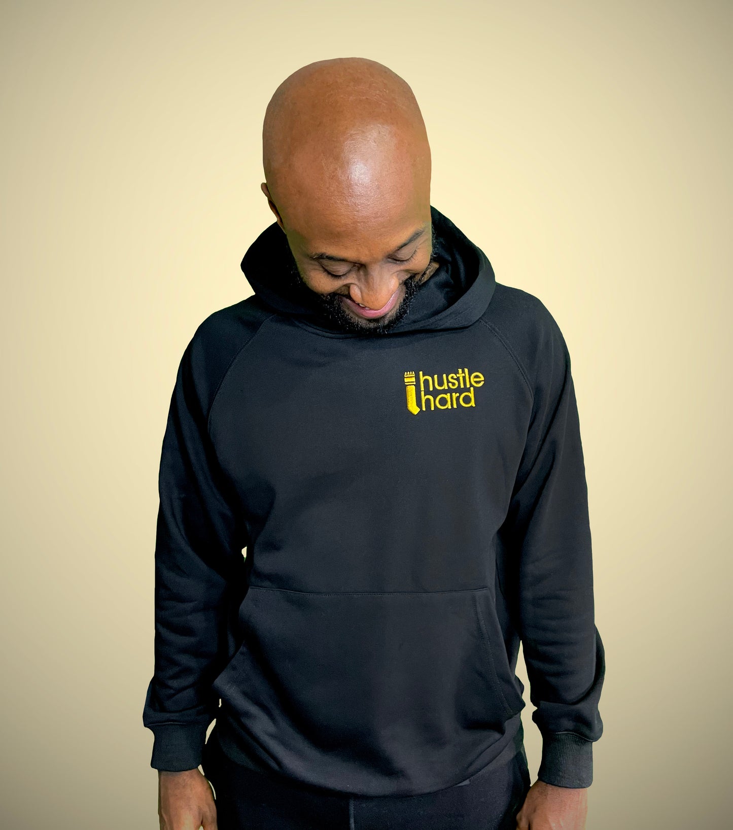 Kamakacci "iHustleHard" Essential Hoodie - Black w/ Gold